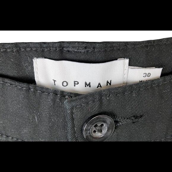 NWT Black Flat Front Men’s Topshop “Stretch Skinny” Shorts Size 30 - Picture 5 of 11